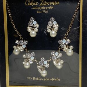Women's Cubic Zirconia "Making Girl's Sparkle" Jewelry Necklace & Earrings